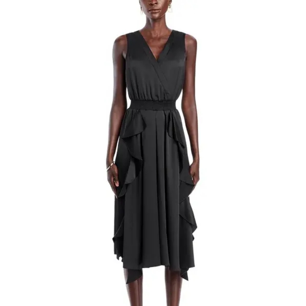 KARL LAGERFELD PARIS Ruffled Sleeveless Midi Dress - Picture 3 of 7